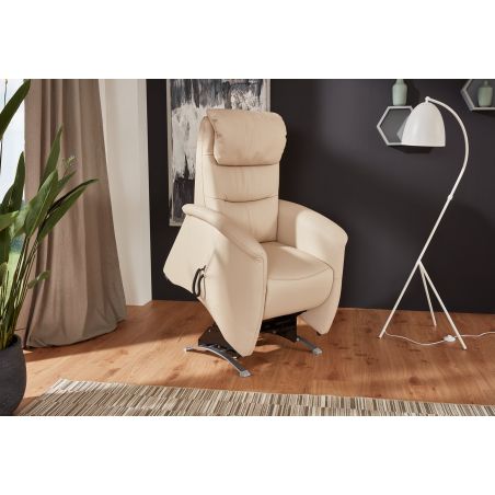 Fauteuil relax électrique H 106 cm en cuir QUATUOR 9721 avec lift de la marque HIMOLLA