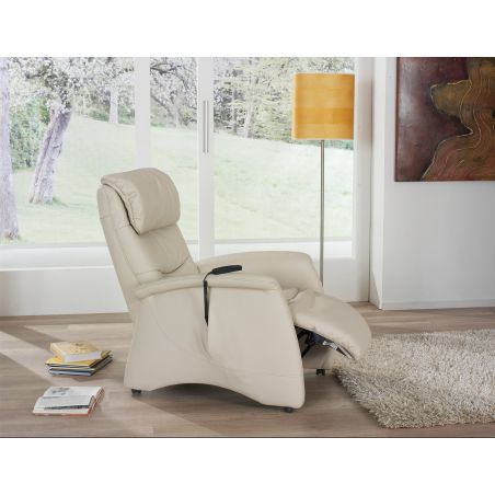 Fauteuil relax électrique H 109 cm en cuir QUATUOR 9721 avec lift de la marque HIMOLLA