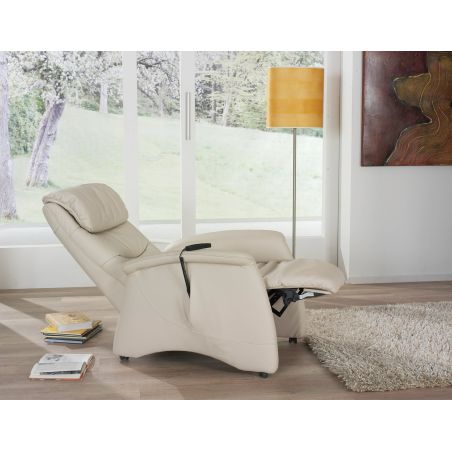 Fauteuil relax électrique H 109 cm en cuir QUATUOR 9721 avec lift de la marque HIMOLLA