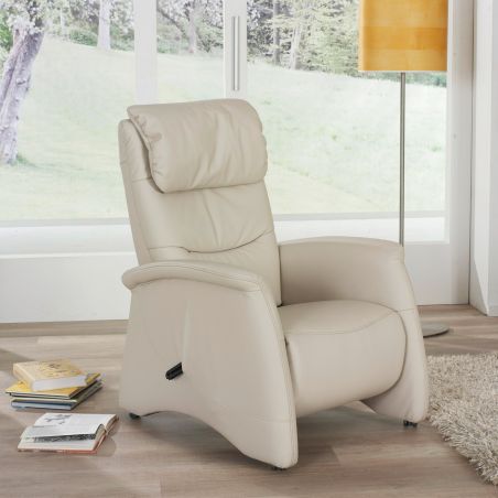 Fauteuil relax électrique H 112 cm en cuir QUATUOR 9721 avec lift de la marque HIMOLLA