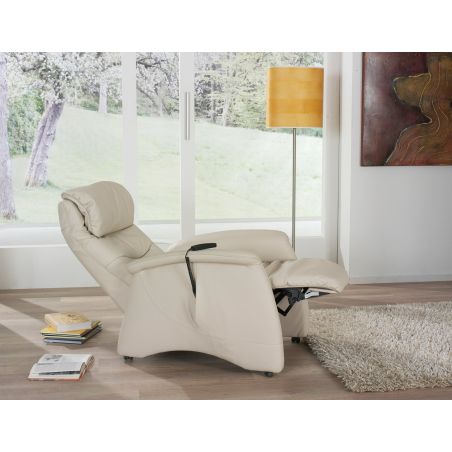 Fauteuil relax électrique H 112 cm en cuir QUATUOR 9721 avec lift de la marque HIMOLLA