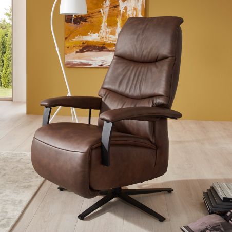 Fauteuil relax électrique en cuir EASY SWING 7050 taille S de la marque HIMOLLA