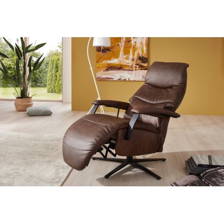 Fauteuil relax électrique en cuir EASY SWING 7050 taille S de la marque HIMOLLA