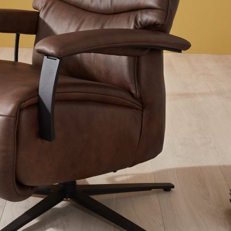 Fauteuil relax électrique en cuir EASY SWING 7050 taille S de la marque HIMOLLA