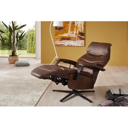 Fauteuil relax électrique en cuir EASY SWING 7050 taille M de la marque HIMOLLA