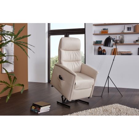 Fauteuil relax électrique H 112 cm en cuir QUARTETT 9051 avec lift de la marque HIMOLLA