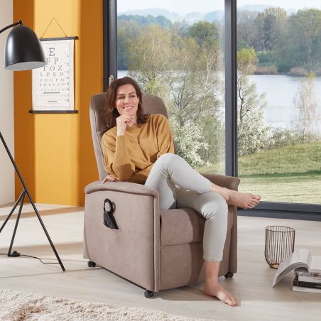 Fauteuil relax électrique H 103 cm en tissu QUARTETT 9051 avec lift de la marque HIMOLLA