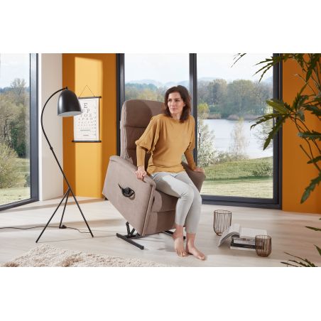 Fauteuil relax électrique H 103 cm en tissu QUARTETT 9051 avec lift de la marque HIMOLLA