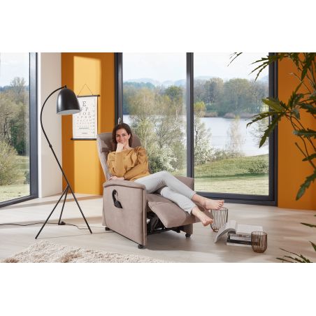 Fauteuil relax électrique H 107 cm en tissu QUARTETT 9051 avec lift de la marque HIMOLLA