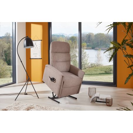Fauteuil relax électrique H 107 cm en tissu QUARTETT 9051 avec lift de la marque HIMOLLA