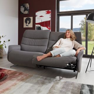 Canapé 3 places 197 cm en tissu CUMULY COMFORT 4051 avec 2 relax électriques de la marque HIMOLLA