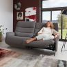 Canapé 3 places 197 cm en tissu CUMULY COMFORT 4051 avec 2 relax électriques de la marque HIMOLLA