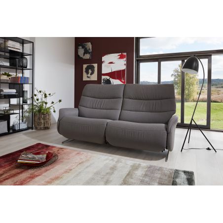 Canapé 3 places 197 cm en tissu CUMULY COMFORT 4051 avec 2 relax électriques de la marque HIMOLLA