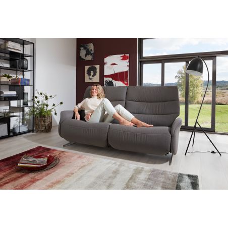 Canapé 3 places 197 cm en tissu CUMULY COMFORT 4051 avec 2 relax électriques de la marque HIMOLLA