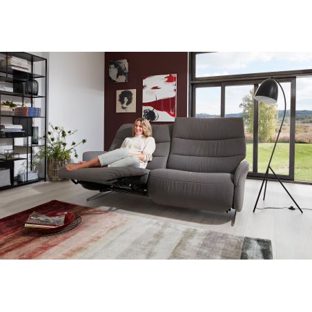Canapé 3 places 197 cm en tissu CUMULY COMFORT 4051 avec 2 relax électriques de la marque HIMOLLA