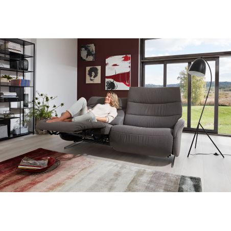 Canapé 3 places 197 cm en tissu CUMULY COMFORT 4051 avec 2 relax électriques de la marque HIMOLLA