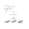 Canapé 3 places 197 cm en tissu CUMULY COMFORT 4051 avec 2 relax électriques de la marque HIMOLLA