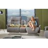 Canapé 2 places 198 cm en tissu CUMULY COMFORT 4051 avec 2 relax manuels et table intermédiaire de la marque HIMOLLA