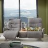 Canapé 2 places 198 cm en tissu CUMULY COMFORT 4051 avec 2 relax électriques et table intermédiaire de la marque HIMOLLA