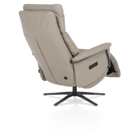 Stelvio, fauteuil relax - électrique - pied graphite - appui-tête électrique - cuir Maine taupe