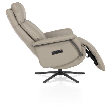 Stelvio, fauteuil relax - électrique - pied graphite - appui-tête électrique - cuir Maine taupe