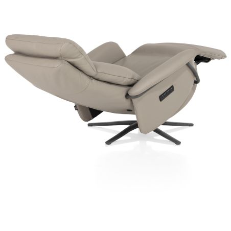 Stelvio, fauteuil relax - électrique - pied graphite - appui-tête électrique - cuir Maine taupe
