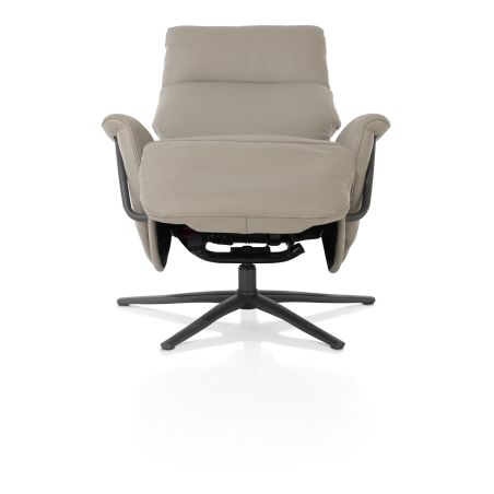 Stelvio, fauteuil relax - électrique - pied graphite - appui-tête électrique - cuir Maine taupe