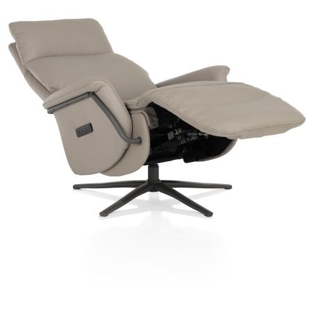 Stelvio, fauteuil relax - électrique - pied graphite - appui-tête électrique - cuir Maine taupe