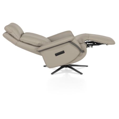 Stelvio, fauteuil relax - électrique - pied graphite - appui-tête électrique - cuir Maine taupe