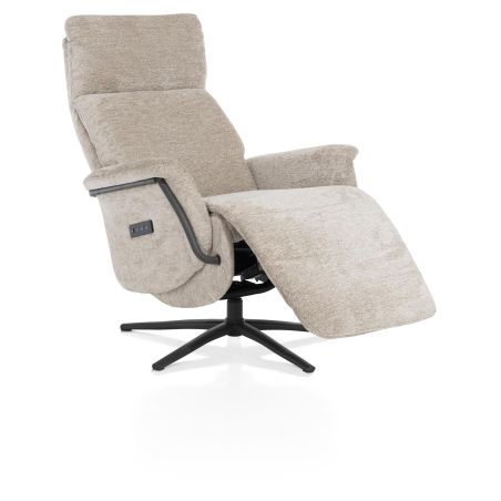 Stelvio, fauteuil relax - électrique - pied graphite - appui-tête électrique - Enzo champagne - Henders and Hazel