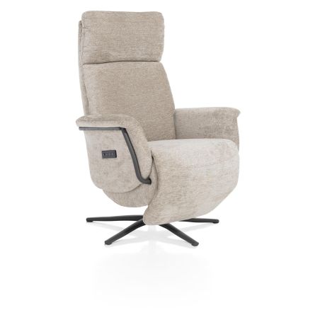 Stelvio, fauteuil relax - électrique - pied graphite - appui-tête électrique - Enzo champagne - Henders and Hazel
