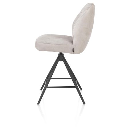 Bell, chaise de bar - piétement graphite - pivotante - confort ressorts - Calabria