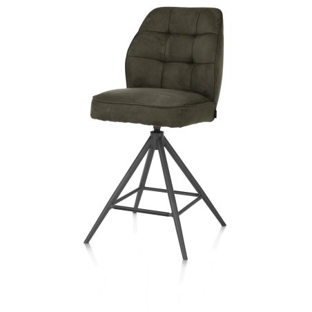 Bell, chaise de bar - piétement graphite - pivotante - confort ressorts - Calabria