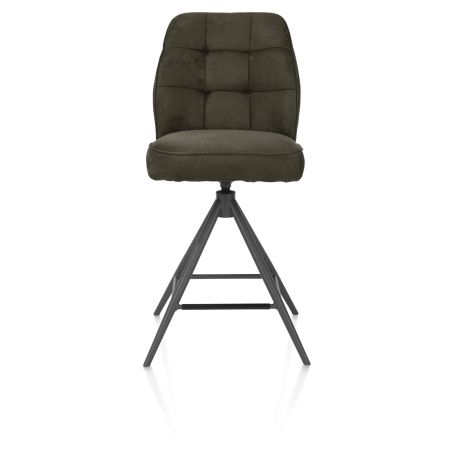 Bell, chaise de bar - piétement graphite - pivotante - confort ressorts - Calabria