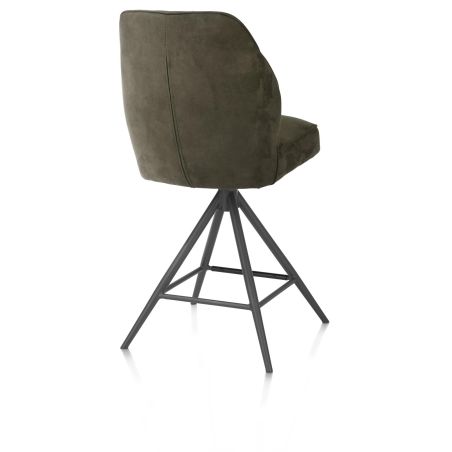 Bell, chaise de bar - piétement graphite - pivotante - confort ressorts - Calabria