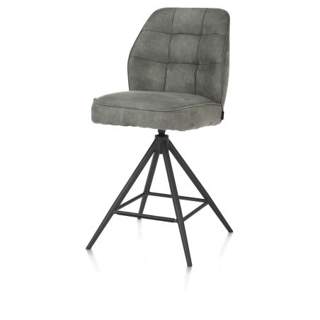 Bell, chaise de bar - piétement graphite - pivotante - confort ressorts - Calabria