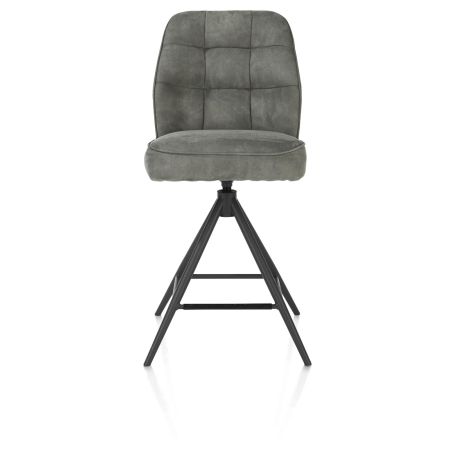 Bell, chaise de bar - piétement graphite - pivotante - confort ressorts - Calabria