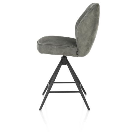 Bell, chaise de bar - piétement graphite - pivotante - confort ressorts - Calabria