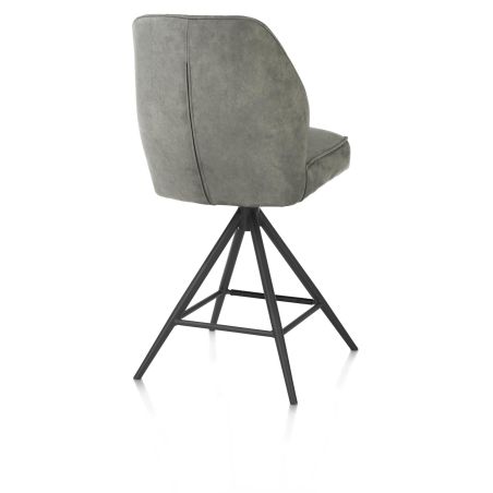 Bell, chaise de bar - piétement graphite - pivotante - confort ressorts - Calabria