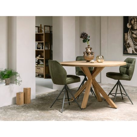 Bell, chaise de bar - piétement graphite - pivotante - confort ressorts - Calabria