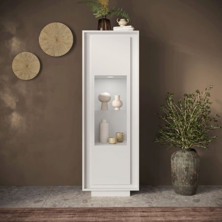 Vitrine 1 porte ANABELLA 2 BLANC MAT