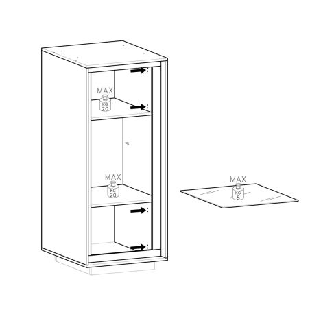 Vitrine 1 porte ANABELLA 2 BLANC MAT