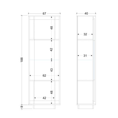 Vitrine 1 porte ANABELLA 2 BLANC MAT