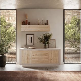 Buffet 2 portes 3 tiroirs ANABELLA 2 CACHEMIRE MAT CADIZ