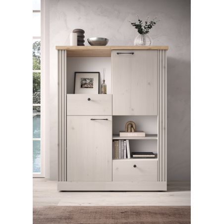 Highboard CADMUS avec 2 portes, 2 tiroirs et 3 niches