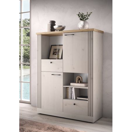 Highboard CADMUS avec 2 portes, 2 tiroirs et 3 niches