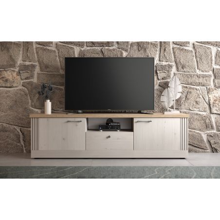 Meuble TV 211 cm CADMUS avec 2 portes, 1 tiroir et 1 niche