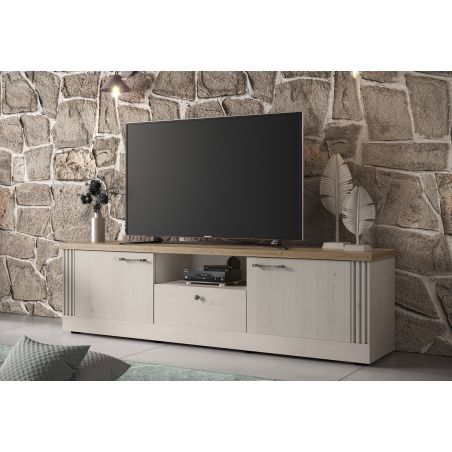 Meuble TV 211 cm CADMUS avec 2 portes, 1 tiroir et 1 niche