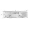 Meuble TV 211 cm CADMUS avec 2 portes, 1 tiroir et 1 niche