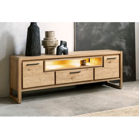Nystead, buffet bas 170 cm. - 2-portes + 1-tiroir + 1-niche (+ LED) - Henders and Hazel